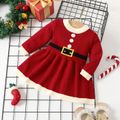 Christmas Baby Girl Red Knitted Sweater Dress Red image 1