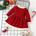 Christmas Baby Girl Red Knitted Sweater Dress Red image 2