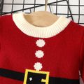 Christmas Baby Girl Red Knitted Sweater Dress Red image 3