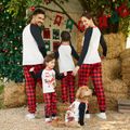 Christmas Reindeer and Red Plaid Print Long-sleeve Family Matching Pajamas Set (Flame Resistant) Red