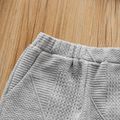 2pcs Toddler Boy Bear Embroidered Textured Sweatshirt and Elasticized Pants flowergrey image 5