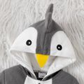 Baby Boy/Girl Thickened Polar Fleece Hooded Long-sleeve Penguin Jumpsuit Grey image 3