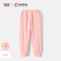 Looney Tunes Toddler Girl Patch Embroidered Elasticized Pants Pink image 1