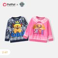 PAW Patrol Toddler Girl/Boy Christmas Snowflake Print Sweatshirt Pink image 2