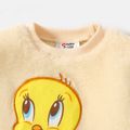 Looney Tunes Baby Boy/Girl Cartoon Graphic Long-sleeve Fuzzy Pullover Beige image 3