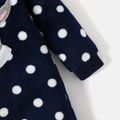 Looney Tunes Baby Boy/Girl Animal Embroidered Polka Dots Fuzzy Long-sleeve Jumpsuit Royal Blue image 4