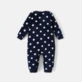 Looney Tunes Baby Boy/Girl Animal Embroidered Polka Dots Fuzzy Long-sleeve Jumpsuit Royal Blue image 2