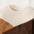 Baby Boy/Girl Colorblock Thermal Fuzzy Long-sleeve Pullover ColorBlock image 3