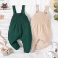 Baby Boy/Girl Solid Rib Knit Overalls Apricot image 2