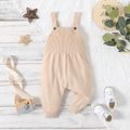 Baby Boy/Girl Solid Rib Knit Overalls Apricot image 1