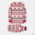 Christmas Family Matching Allover Print Red Long-sleeve Pajamas Sets (Flame Resistant) Multi-color image 5