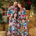 Christmas Family Matching Allover Print Long-sleeve Zipper Onesies Pajamas (Flame Resistant) Colorful image 3