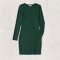Manga comprida Vestidos Mãe e eu Verde negruzco image 2