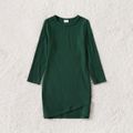 Manga comprida Vestidos Mãe e eu Verde negruzco image 3