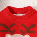 Christmas Baby Boy/Girl Reindeer Graphic Red Knitted Sweater Color-A image 4