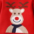 Christmas Baby Boy/Girl Reindeer Graphic Red Knitted Sweater Color-A image 5