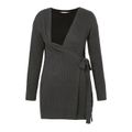 Maternity Solid Side Belted Long-sleeve Sweater Dark Grey image 3