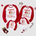 Look de família Natal Manga comprida Conjuntos de roupa para a família Tops vermelho branco image 1