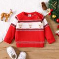 Christmas Baby Boy/Girl Deer Pattern Long-sleeve Knitted Sweater Red image 1
