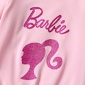 Barbie 2pcs Toddler Girl Character Letter Print Cotton Pullover Sweatshirt and Elasticized Pants Set Pink image 3