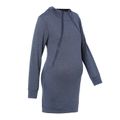 Nursing Minimalist Solid Long-sleeve Zip Up Drawstring Hooded Dress Deep Blue image 1