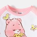 Care Bears 2pcs Baby Boy/Girl Bear & Letter Print Raglan-sleeve Sweatshirt and Sweatpants Set Pink image 4