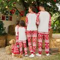 Christmas Deer & Lights Print Red Family Matching Raglan-sleeve Pajamas Sets (Flame Resistant) REDWHITE