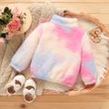 Baby Girl Colorful Tie Dye Thermal Fuzzy Long-sleeve Zipper Jacket Colorful image 2