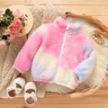 Baby Girl Colorful Tie Dye Thermal Fuzzy Long-sleeve Zipper Jacket Colorful image 1