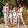 Christmas Family Matching Sloth & Letter Print Raglan-sleeve Pajamas Sets (Flame Resistant) ColorBlock