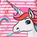 Barbie Toddler Girl Stripe Unicorn/ Character Print Long-sleeve Dress PinkyWhite image 4