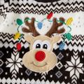 Christmas Family Matching Reindeer Embroidered Allover Pattern Long-sleeve Fuzzy Flannel Tops Multi-color image 4