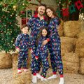 Christmas Family Matching Allover Colorful String Lights Print Zipper Long-sleeve Hooded Onesies Pajamas (Flame Resistant) Multi-color image 3