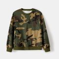 Family Matching Army Green Camouflage Print Long-sleeve Sweatshirts Army green image 3