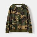 Family Matching Army Green Camouflage Print Long-sleeve Sweatshirts Army green image 2
