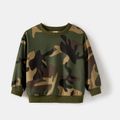 Family Matching Army Green Camouflage Print Long-sleeve Sweatshirts Army green image 4