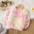 Toddler Girl Tie Dyed Fleece Pullover Sweatshirt Pink image 1