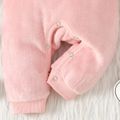 Baby Girl Cloud Embroidered Pink Thermal Fleece Long-sleeve Jumpsuit Pink image 5