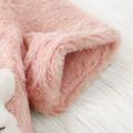 Baby Girl Rabbit Ear Hooded Half-sleeve Thermal Fuzzy Coat Pink image 3