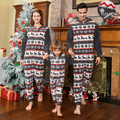Look de família Manga comprida Conjuntos de roupa para a família Pijamas (Flame Resistant) Cinza Escuro image 1