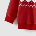 Christmas Family Matching Allover Reindeer Print Raglan-sleeve Sweatshirts Red image 4