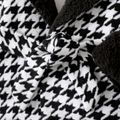 Baby Girl Thermal Fuzzy Lapel Collar Houndstooth Winter Coat BlackandWhite image 4