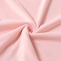 2pcs Kid Girl 3D Bowknot Design High Low Tee and Floral Print Leggings Set Pink image 5