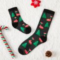 Christmas Pattern Crew Socks for Mom and Me Dark Grey image 3