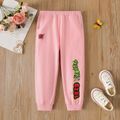 Toddler Girl Letter Butterfly Print Elasticized Pants Pink image 1