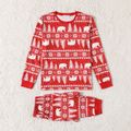 Christmas Family Matching Allover Print Red Long-sleeve Pajamas Sets (Flame Resistant) Red image 4