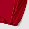 Christmas Family Matching Reindeer & Snowflake Print Red Long-sleeve Pajamas Sets (Flame Resistant) Burgundy image 4
