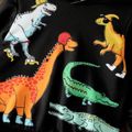 Toddler Boy Animal Dinosaur Print Hoodie Sweatshirt Black image 3