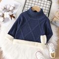 Toddler Boy/Girl Bsaic Turtleneck Thick Fleece Lined Sweater Royal Blue image 1
