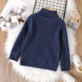 Toddler Boy/Girl Bsaic Turtleneck Thick Fleece Lined Sweater Royal Blue image 2